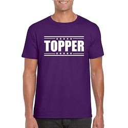 Foto van Toppers paars topper shirt met witte letters heren l - feestshirts