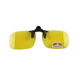 Foto van Montour clip on zonnebril - nachtbril - renee - vierkant model - geel - met gepolariseerde glazen