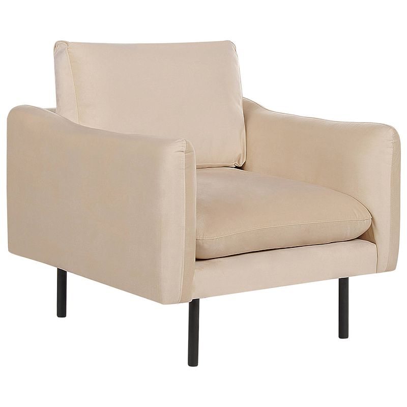 Foto van Beliani vinterbro - fauteuil-beige-fluweel