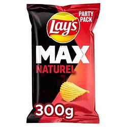 Foto van 2 voor € 3,75 | lay's max ribbel chips naturel 300gr aanbieding bij jumbo