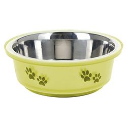 Foto van Dogs collection hondenvoer- en drinkbak ema 14 cm 0,4 liter rvs geel