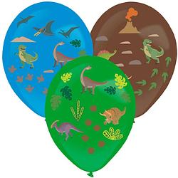 Foto van Amscan ballonnen dinosaurus stickers 35,5 cm latex 3 stuks