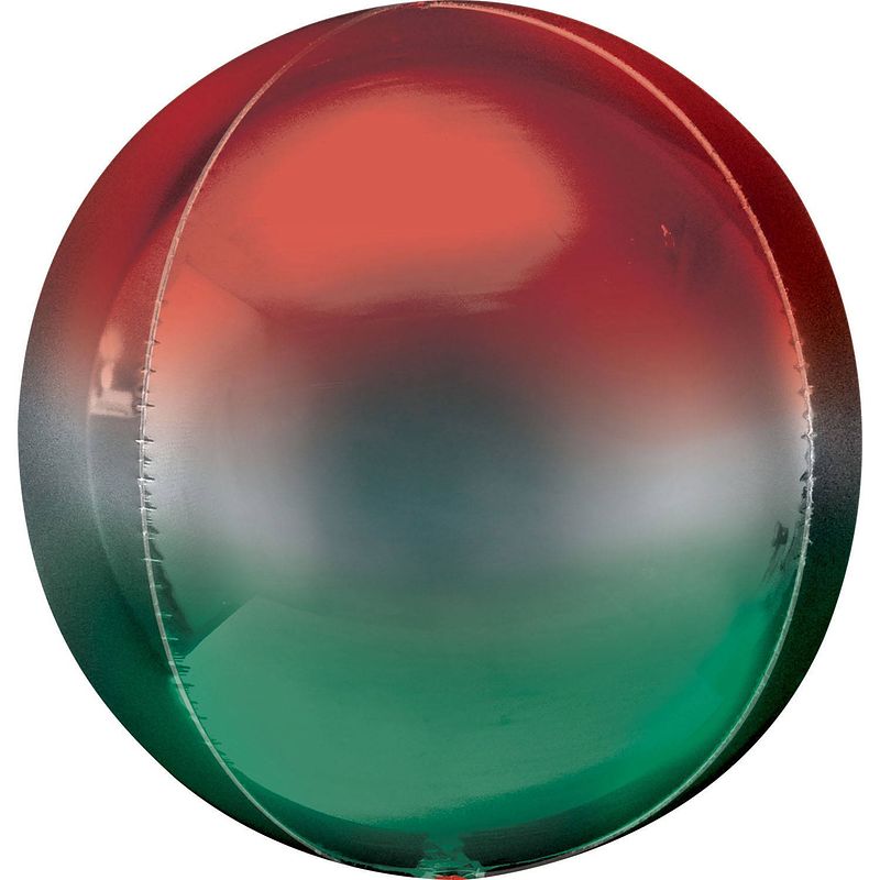 Foto van Amscan folieballon ombré 40 cm rood/groen