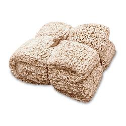 Foto van Unique living knut fleece plaid - 100% polyester - 150x200 cm - hazel brown