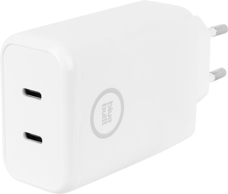 Foto van Bluebuilt power delivery oplader met 2 usb c poorten 45w wit