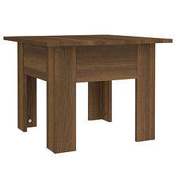 Foto van The living store salontafel modern bruineiken 55x55x42 cm - stevig en stabiel - met handig tafelblad voor drankjes en
