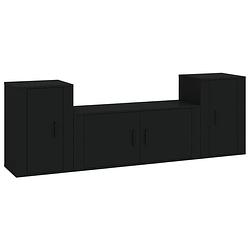 Foto van Vidaxl 3-delige tv-meubelset bewerkt hout zwart