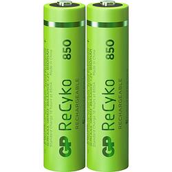 Foto van Gp recyko aaa 850mah 2 stuks oplaadbare nimh batterij
