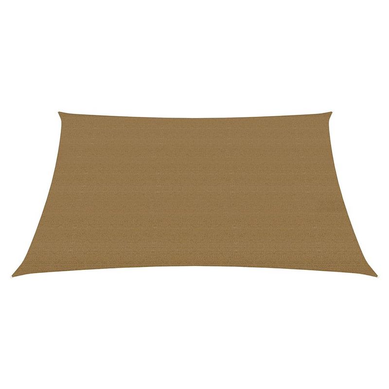 Foto van The living store schaduwdoek hdpe 3/4 x 3 m - taupe - trapezium - 90% uv-bescherming