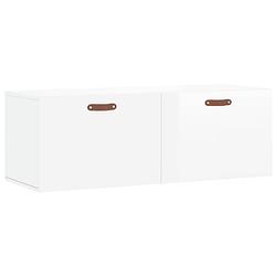 Foto van The living store zwevende wandkast - hoogglans wit - 100 x 36.5 x 35 cm - the living store