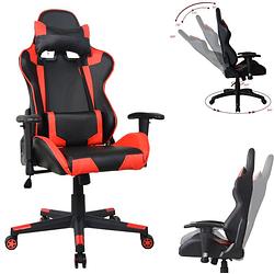Foto van Bureaustoel gamestoel thomas - racing gaming stijl stoel - ergonomisch - rood zwart