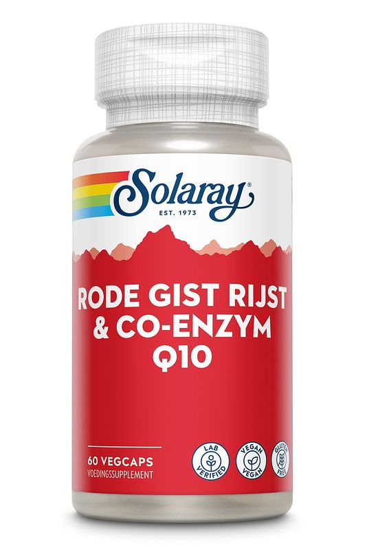 Foto van Solaray rode gist rijst & co-enzym q10 vegcaps