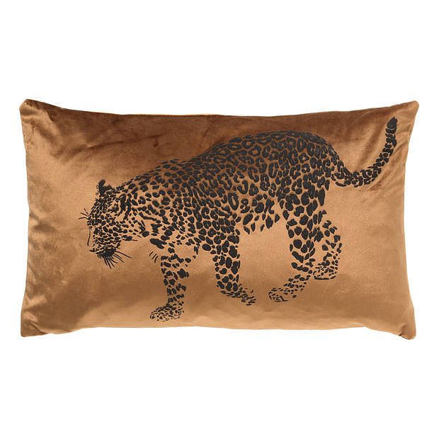 Foto van Dutch decor - sula - kussenhoes met dierenprint 30x50 cm tobacco brown - bruin