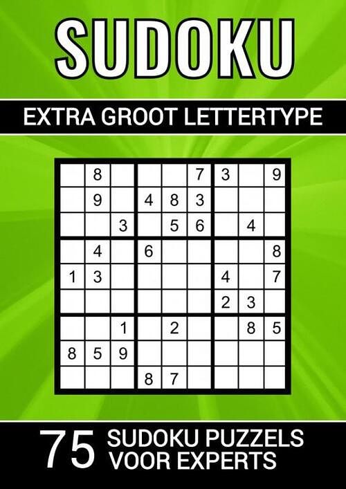 Foto van Sudoku extra groot lettertype - 75 sudoku puzzels voor experts - puzzelboeken & meer - paperback (9789464801804)