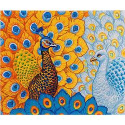 Foto van Romantic peacocks diamond dotz - 57x49 cm - diamond painting