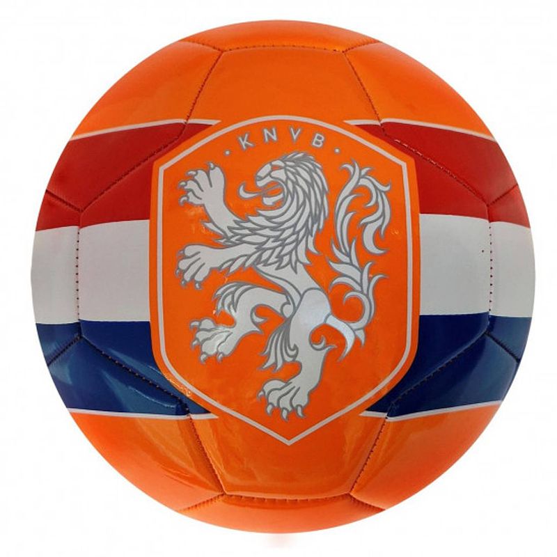 Foto van Knvb voetbal oranje - rood / wit / blauw - maat 5 - 23 inch