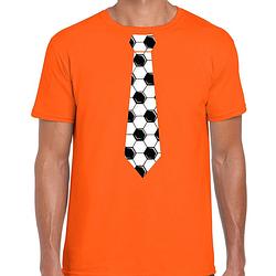 Foto van Oranje fan shirt / kleding holland voetbal stropdas ek/ wk voor heren s - feestshirts