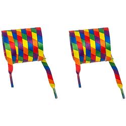 Foto van Schoenveters - 2x - gay pride/regenboog thema kleuren - polyester - 140 cm - verkleedveters