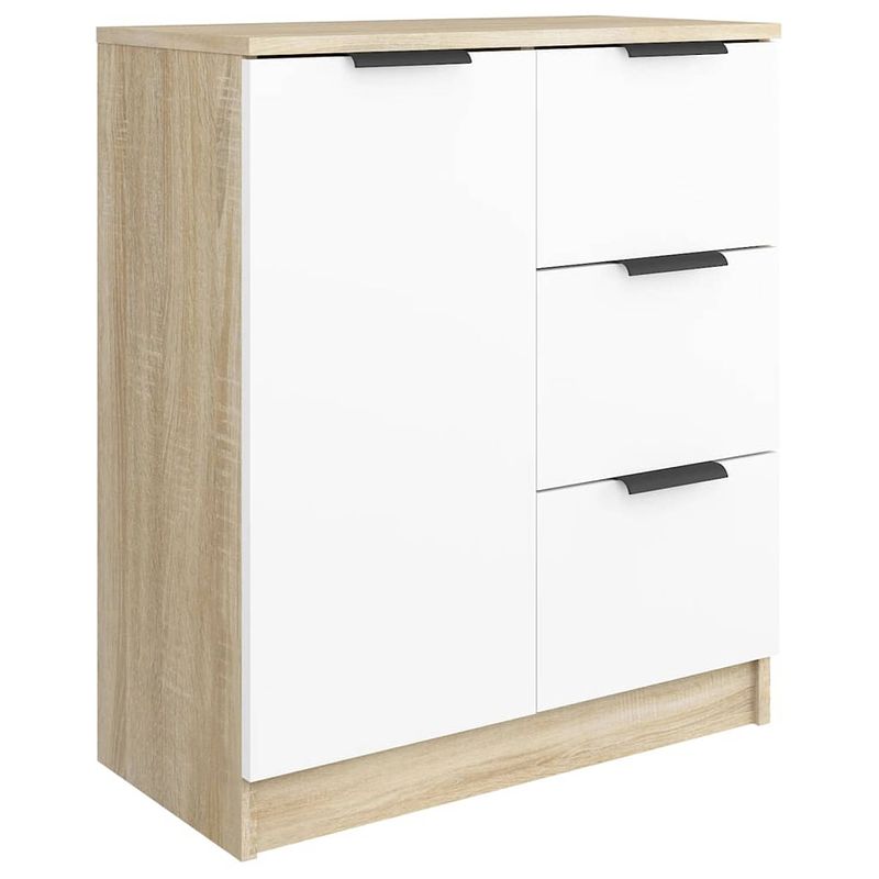 Foto van Vidaxl dressoir 60x30x70 cm bewerkt hout wit en sonoma eikenkleurig