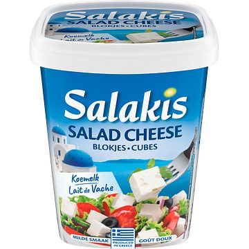 Foto van Salakis salad cheese blokjes koemelk 439g bij jumbo