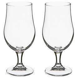 Foto van Set van 8x stuks bierglazen transparant 370 ml - 9 x 18 cm - bierglazen