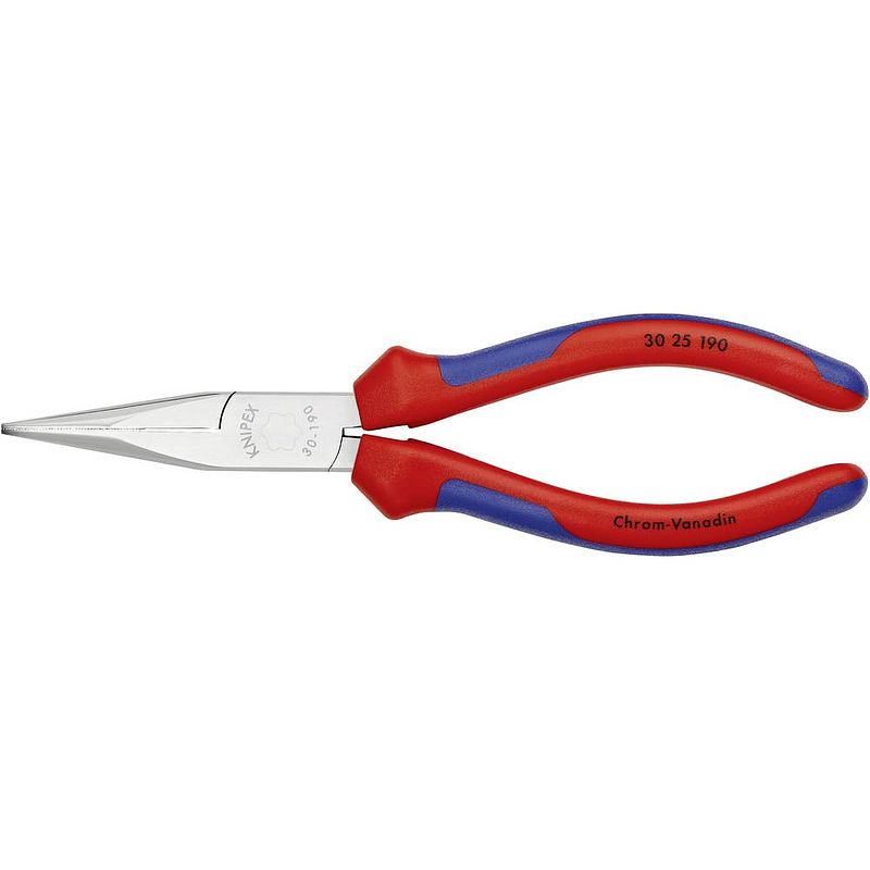 Foto van Knipex 30 25 190 werkplaats platte rondbektang recht 190 mm