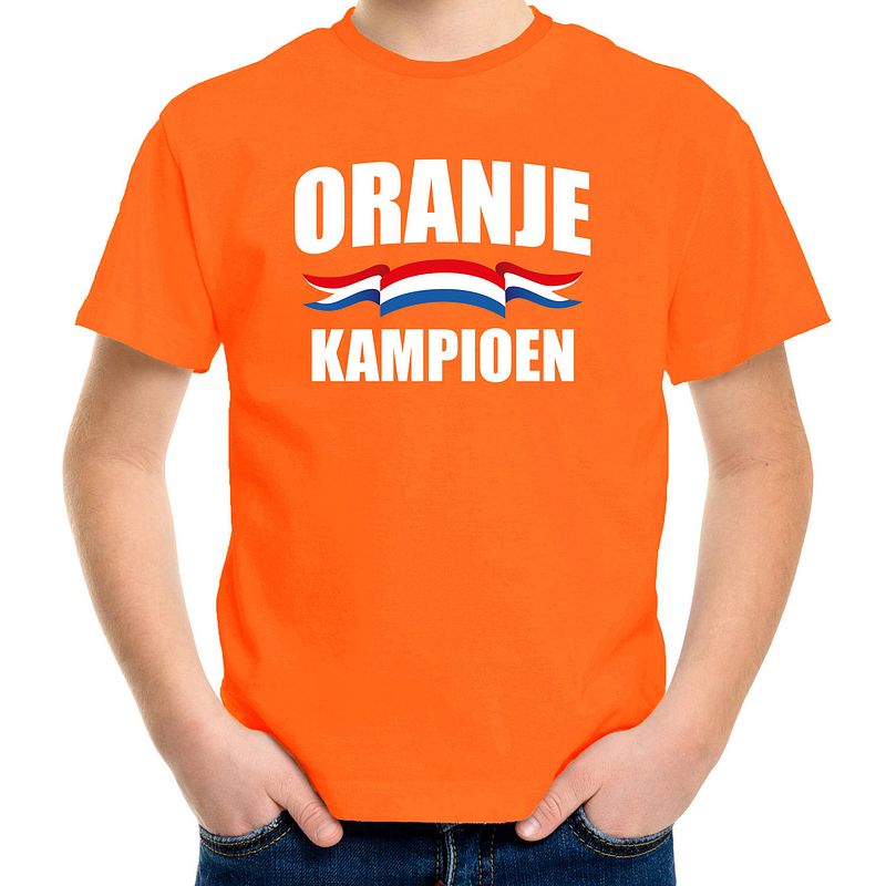 Foto van Oranje fan shirt / kleding holland oranje kampioen ek/ wk voor kinderen m (134-140) - feestshirts