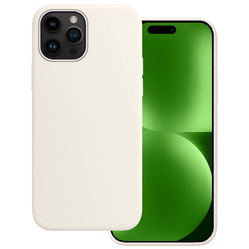 Foto van Basey iphone 15 pro hoesje siliconen back cover case - iphone 15 pro hoes silicone case hoesje - wit