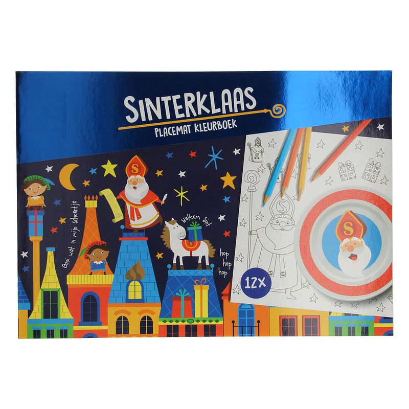 Foto van Wins holland placemats kleurboek sinterklaas, 12st.