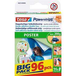 Foto van Tesa powerstrips voor poster dubbelzijdige plakstrips, voordeelverpakking van 96 stuks