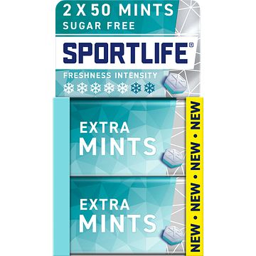 Foto van Sportlife extra mints sugar free 2 x 35g bij jumbo