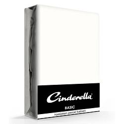 Foto van Cinderella basic percaline katoen hoeslaken - 100% percaline katoen - lits-jumeaux (160x200 cm) - ivory