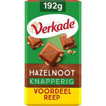 Foto van Verkade hazelnoot knapperig voordeelreep 192g bij jumbo