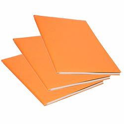 Foto van 3x rollen kraft kaftpapier oranje 200 x 70 cm - kaftpapier