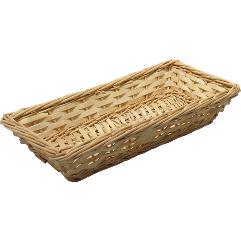 Foto van Broodmand/stokbrood mandje - rotan/riet - 17 x 37 x 7 cm - broodmand