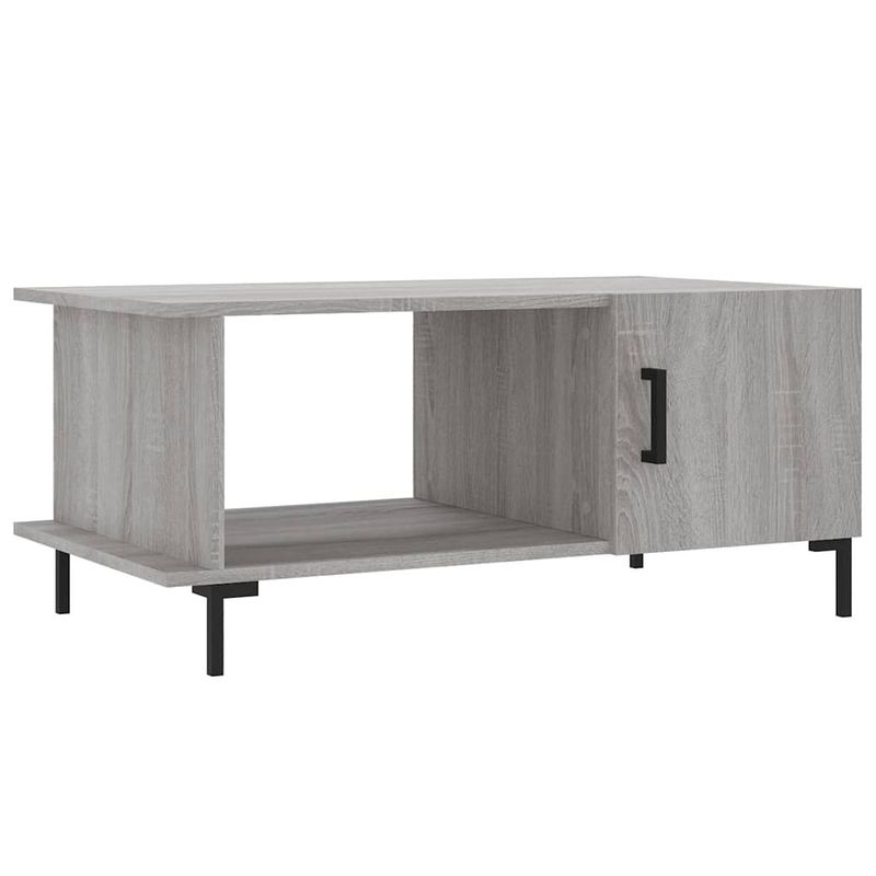 Foto van Vidaxl salontafel 90x50x40 cm bewerkt hout grijs sonoma eikenkleurig