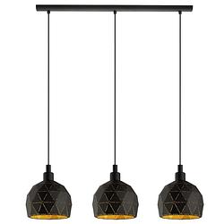 Foto van Eglo roccaforte hanglamp - e14 - 75 cm - zwart/goud