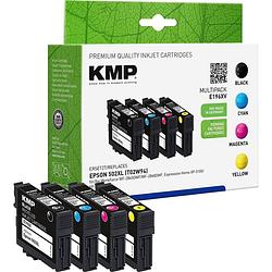 Foto van Kmp inkt combipack vervangt epson epson 502xl compatibel combipack zwart, cyaan, magenta, geel e196xv 1646,4005