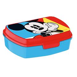 Foto van Disney mickey mouse broodtrommel/lunchbox voor kinderen - blauw - kunststof - 20 x 10 cm - lunchboxen