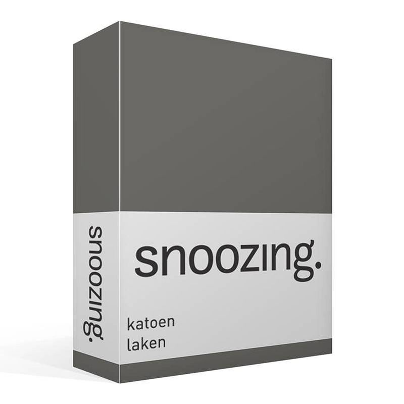 Foto van Snoozing - laken - katoen - eenpersoons - 150x260 - antraciet