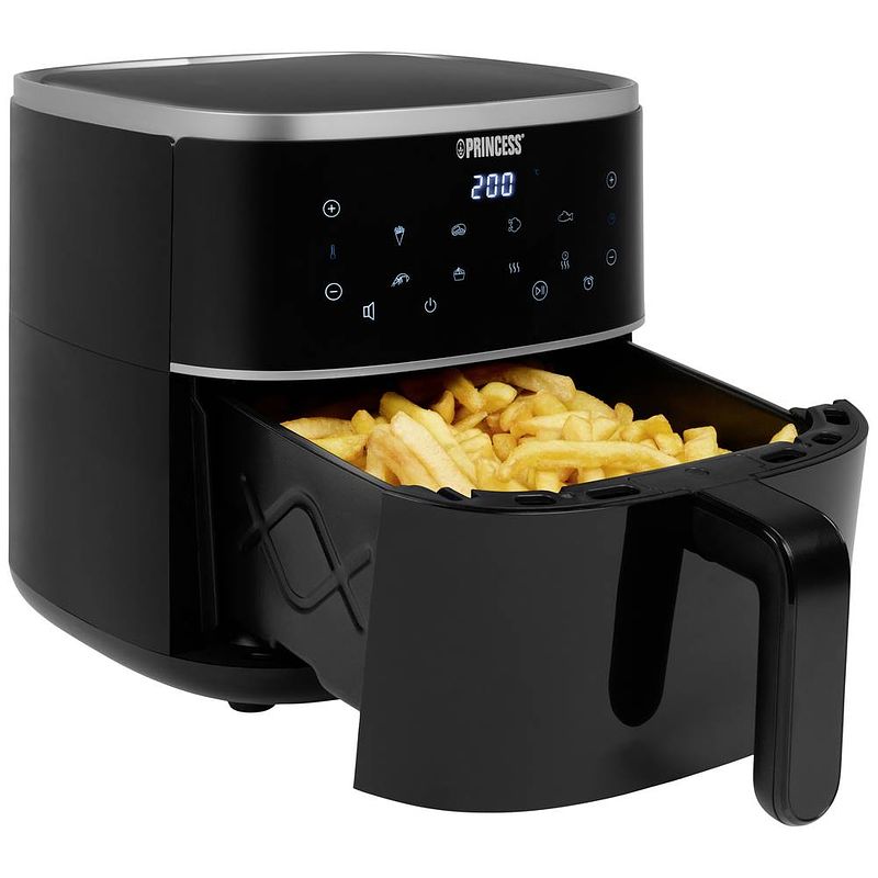 Foto van Princess 01.182238.01.001 airfryer 1350 w anti-aanbaklaag, heteluchtfunctie, timerfunctie, instelbare temperatuur, met display zwart