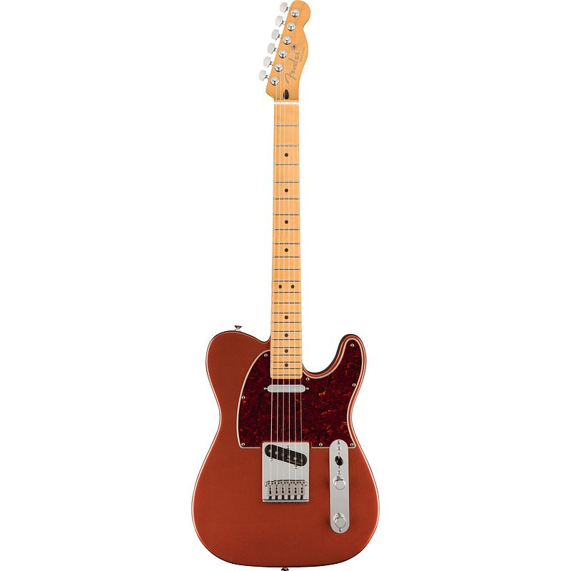 Foto van Fender player plus telecaster mn aged candy apple red elektrische gitaar met deluxe gigbag