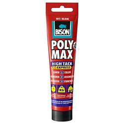 Foto van Bison - poly max high tack express wit tube 165g