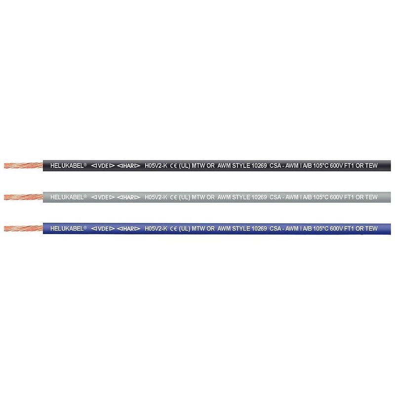 Foto van Helukabel 65427-2500 draad h05v2-k 1 x 0.75 mm² donkerblauw 2500 m