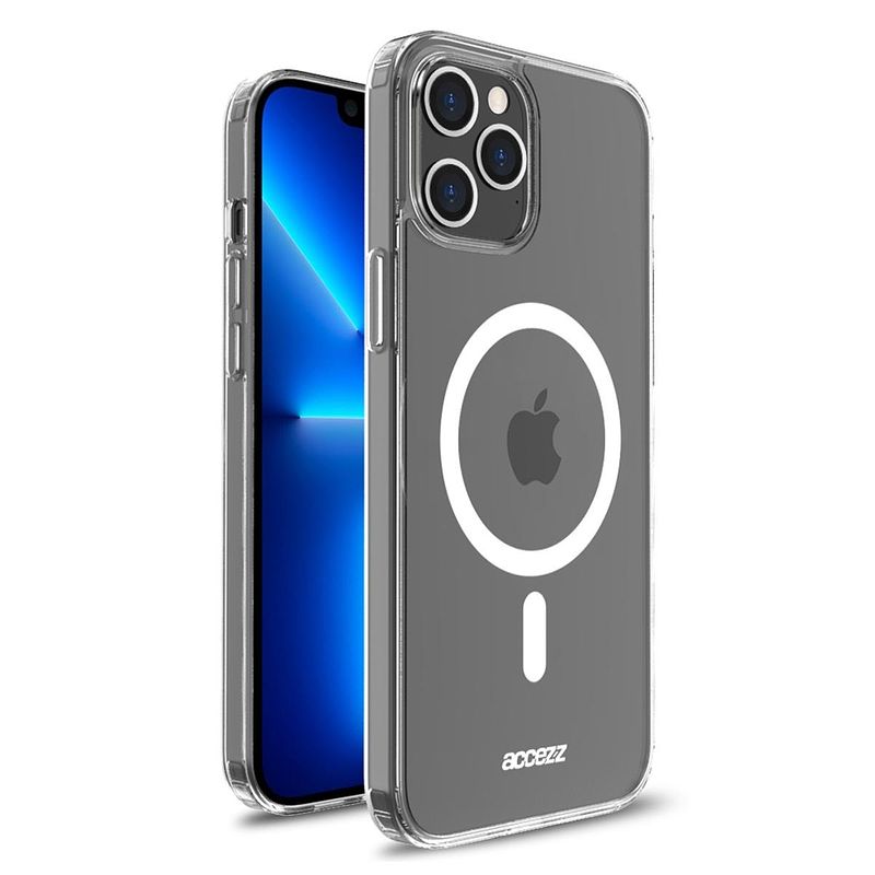 Foto van Accezz clear case met magsafe voor apple iphone 13 pro telefoonhoesje transparant