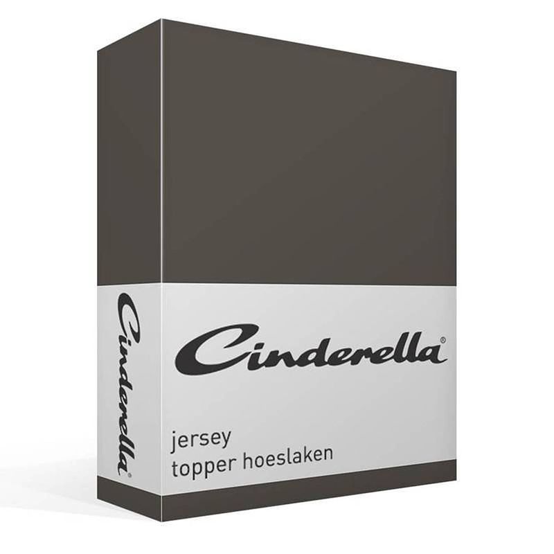 Foto van Cinderella jersey topper hoeslaken - 100% gebreide jersey katoen - 1-persoons (80/90x200/210 cm) - anthracite