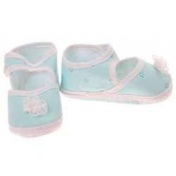 Foto van Junior joy babyschoenen newborn meisjes lichtblauw met bloemetjes