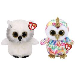 Foto van Ty - knuffel - beanie buddy - austin owl & enchanted owl