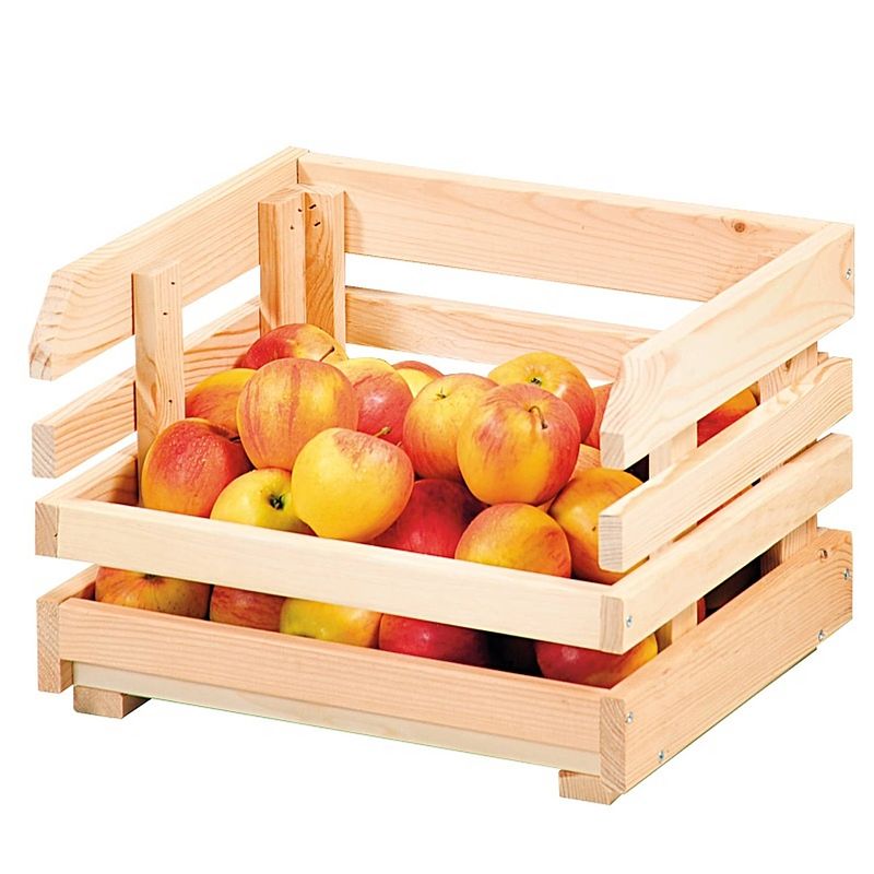 Foto van Fsc® houten aardappel- fruit opslag krat van dennenhout stapelbaar