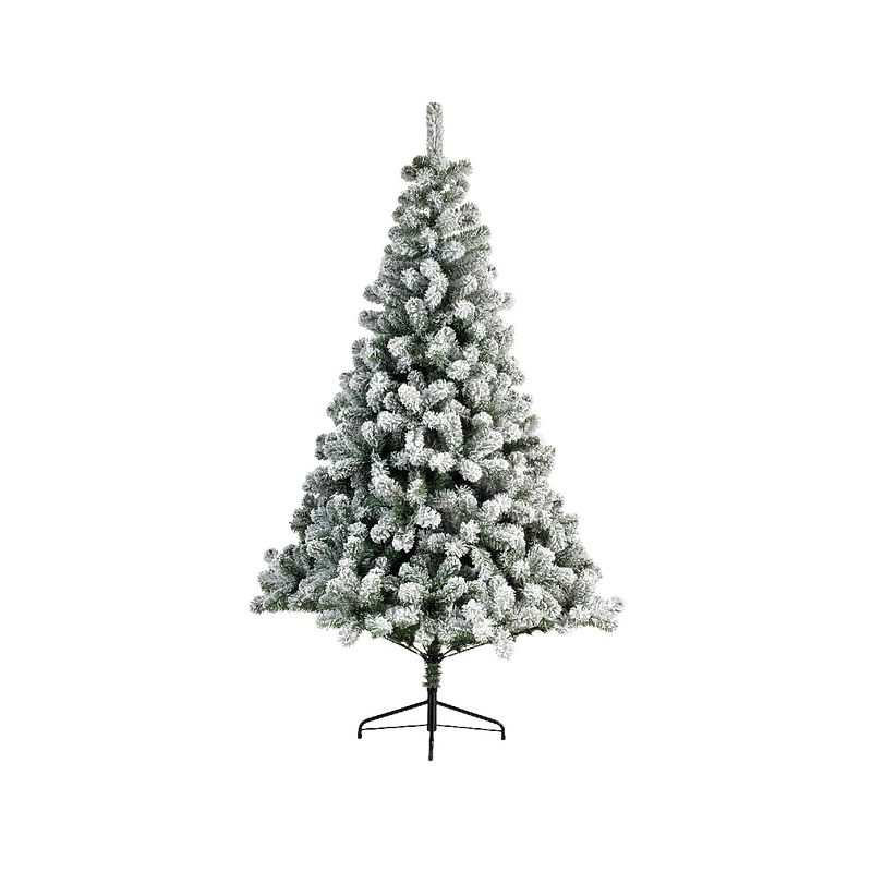 Foto van Everlands - kunstkerstboom imperial pine snowy h240 cm dia 133 cm groen/wit